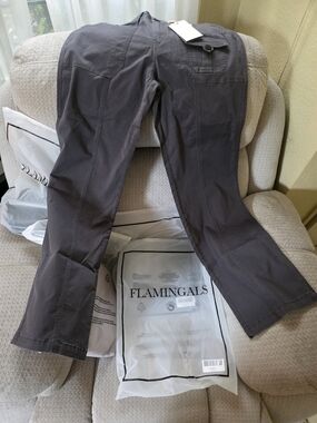 Flamingals Women's Gray Boot-Cut Pants